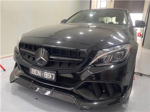 Mercedes C W205 15-18 BLACK 1-PIN GTR STYLE FRONT GRILLE FOR BENZ C CLASS W205 15-18